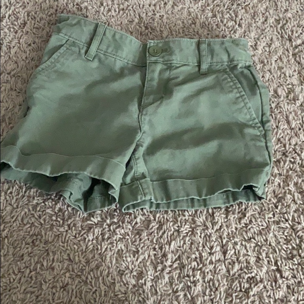 Girls Khaki Green Shorts